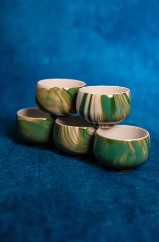 Japanese Pine Green Bowl Set