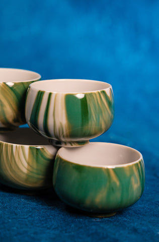 Japanese Pine Green Bowl Set