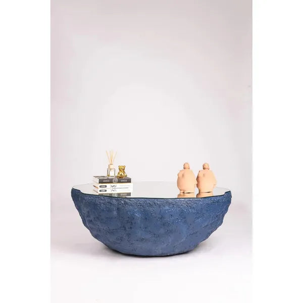The Reflective Blue Rock Table - August- The Mob Collective