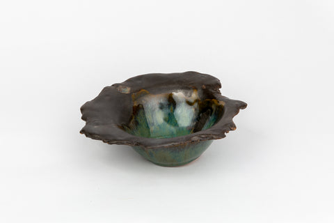 Bloom Aqua Heart Black Bowl