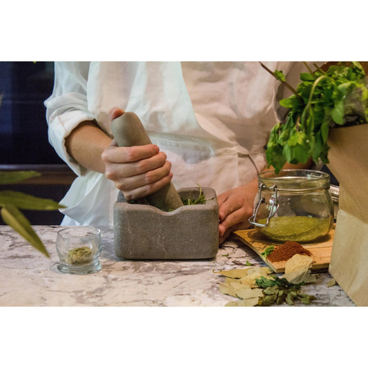 Square Mortar And Pestle - Cairo Stone Studio- The Mob Collective