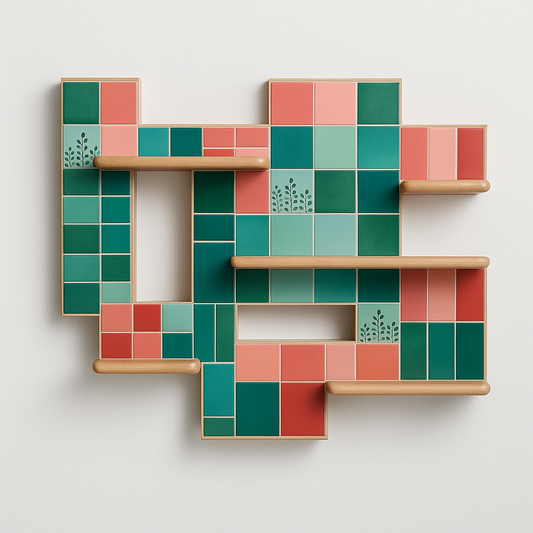 Pixel Tiles Shelf - Wall Art Organizer