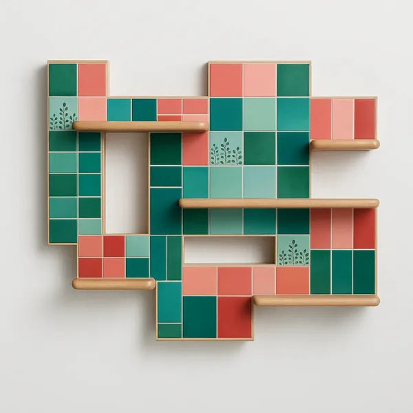 Pixel Tiles Shelf - Wall Art Organizer
