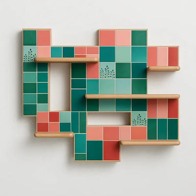 Pixel Tiles Shelf - Wall Art Organizer