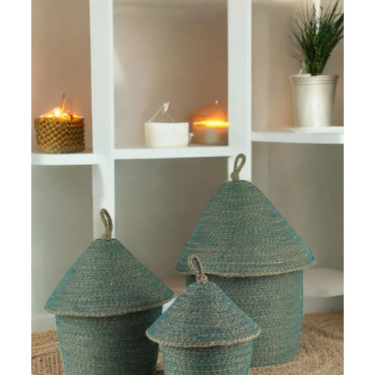 Chinat Jute Basket With Lid