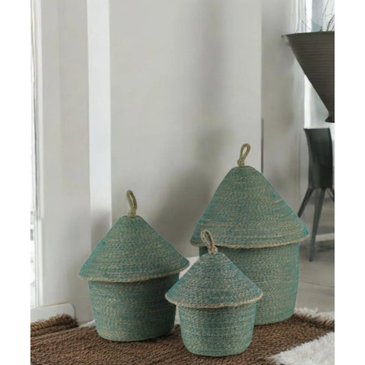 Chinat Jute Basket With Lid
