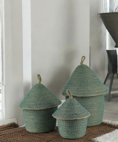 Chinat Jute Basket With Lid