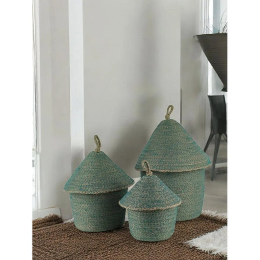 Chinat Jute Basket With Lid