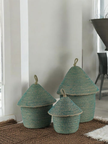 Chinat Jute Basket With Lid