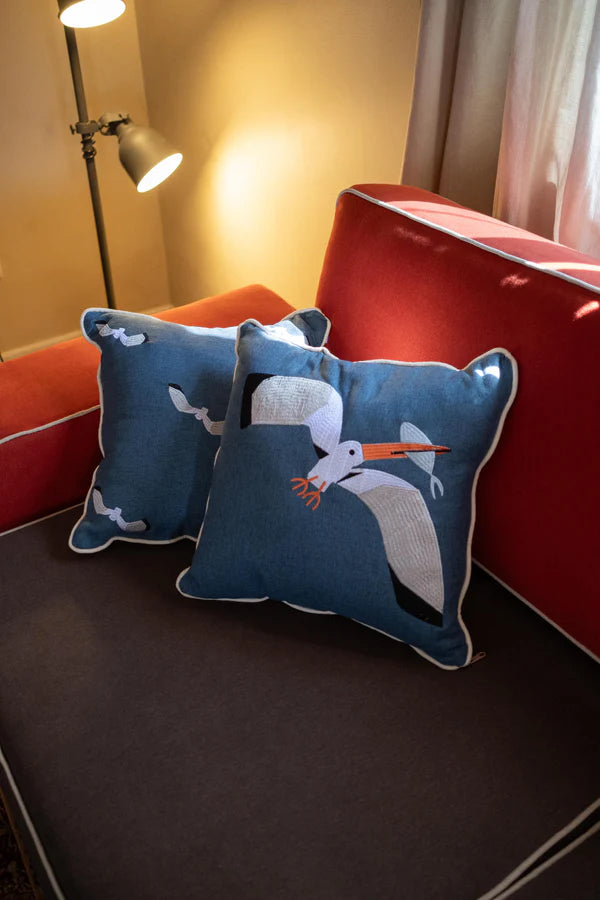 Seagull With A Catch Cushion