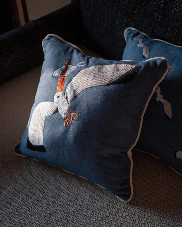Seagull With A Catch Cushion