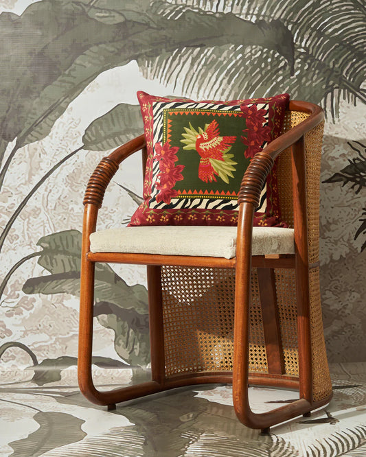 Red Bird - Velvet Cushion