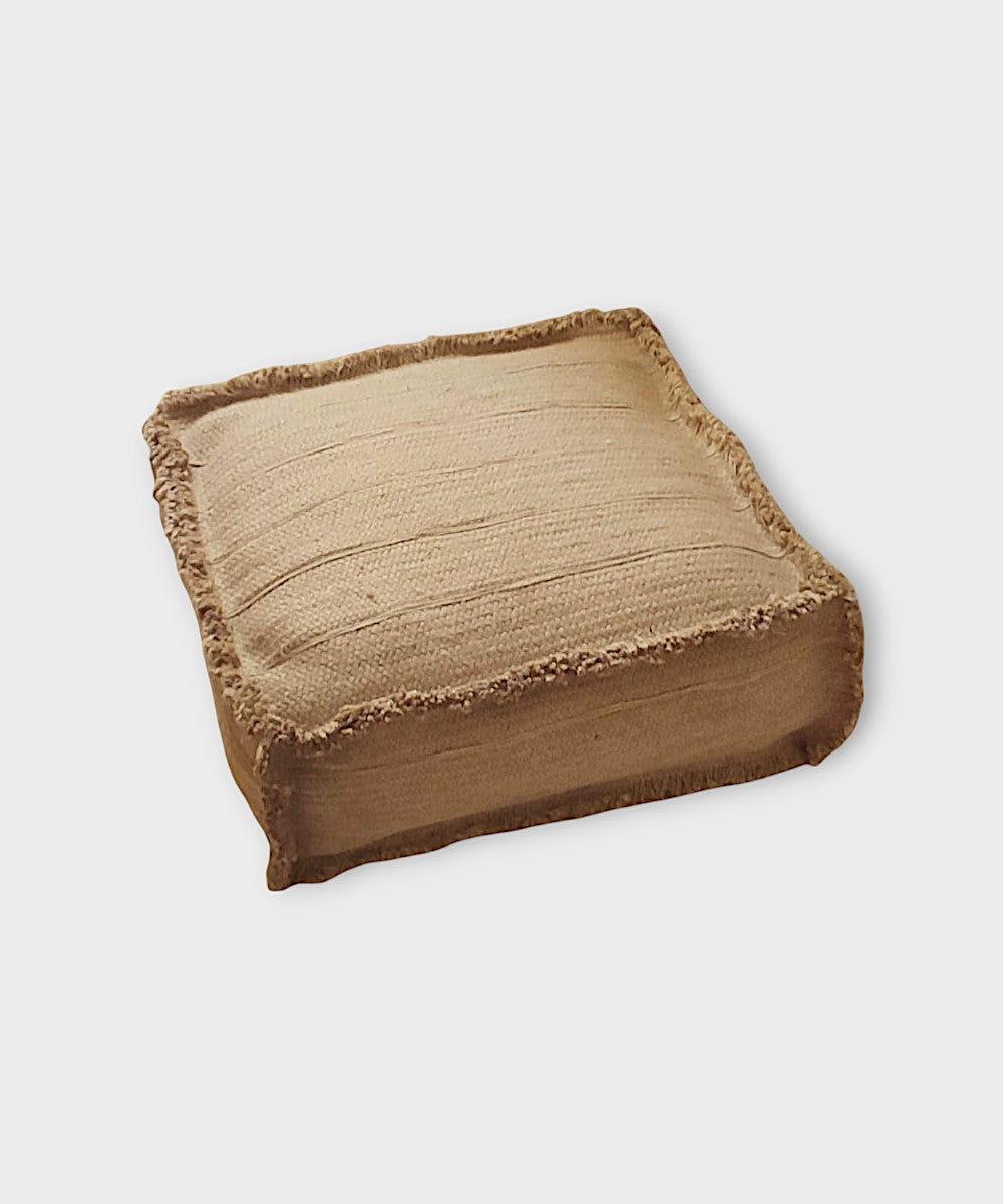 Natural Jute Square Pouf