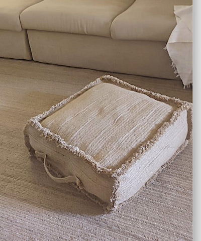 Natural Jute Square Pouf