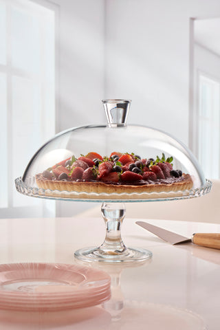 Pasabahce Petite Patisserie Footed Serving Platter with Dome