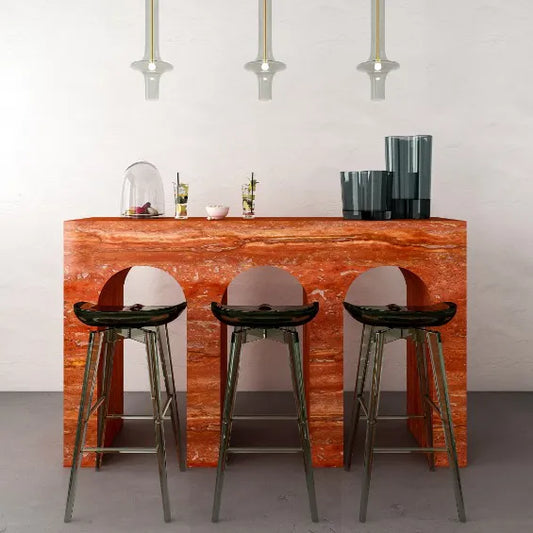 Red Travertine Bar