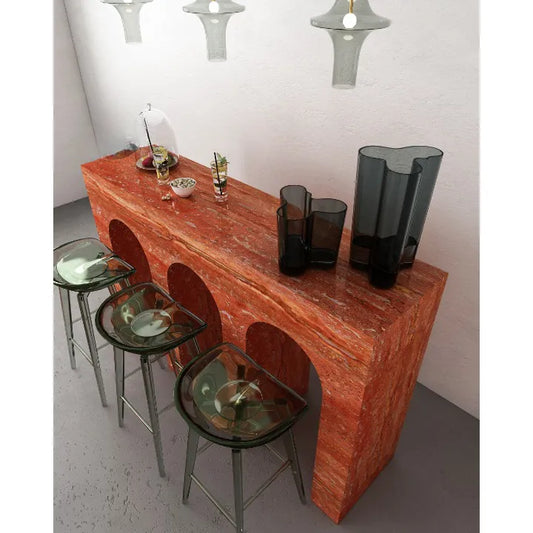 Red Travertine Bar