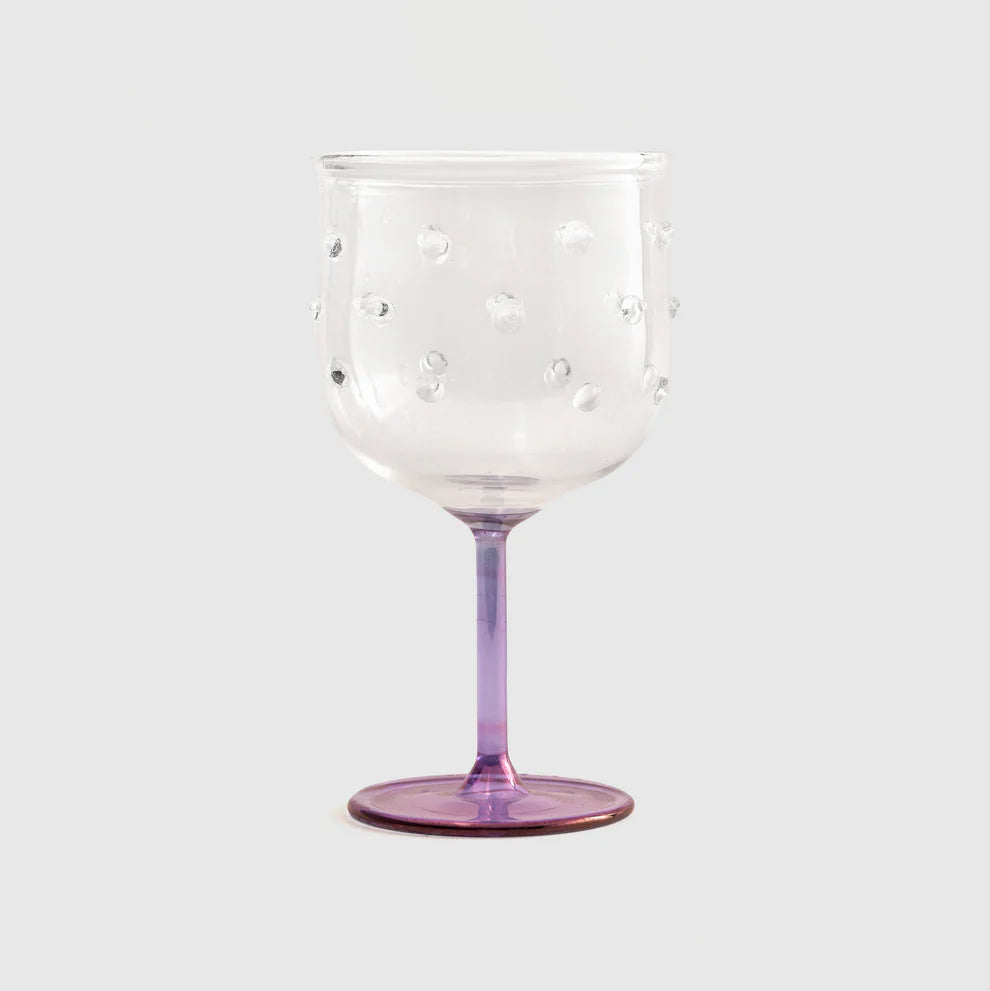 Half Colored Stemmed Glass