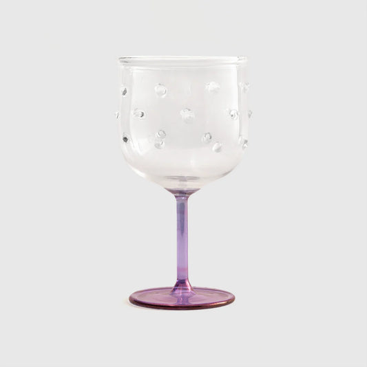 Half Colored Stemmed Glass