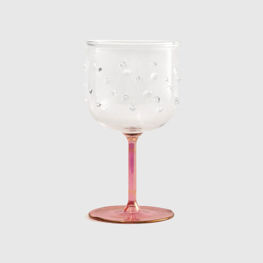 Half Colored Stemmed Glass