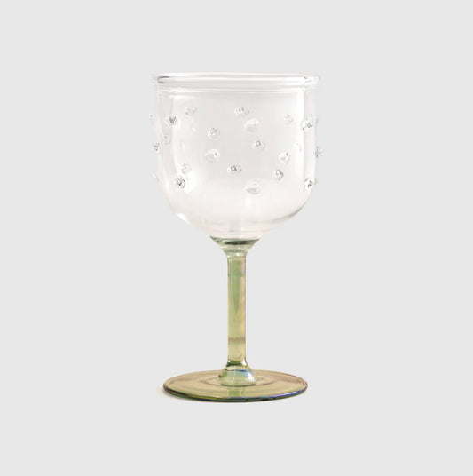 Half Colored Stemmed Glass