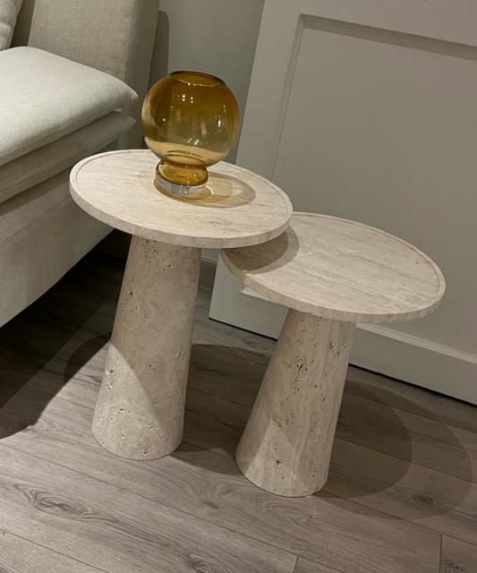 Cosette Travertine Table Set