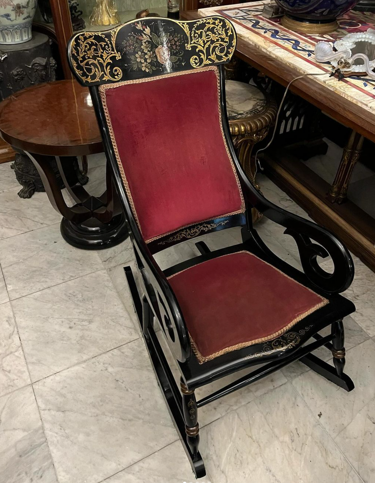 Hand painted Venetian Rocking chair