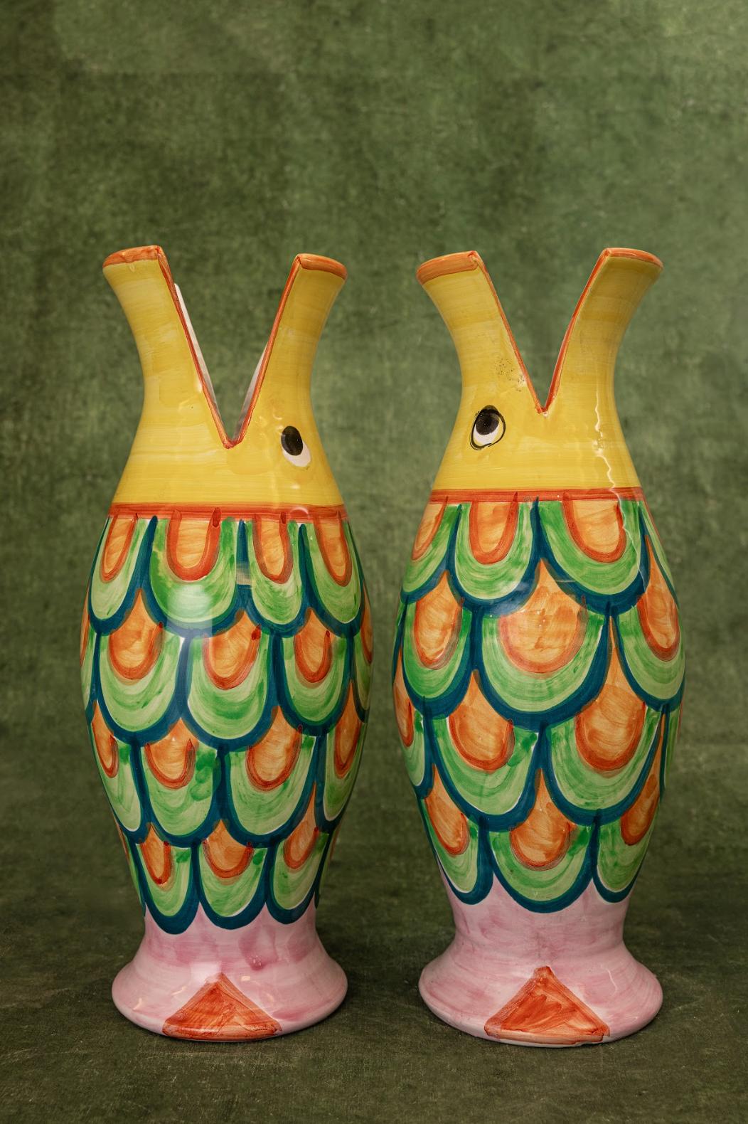 Pair of Bellini Pottery Fish Vase