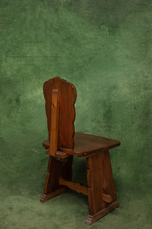Pair of '70s French Pine Chairs