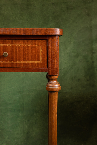 Italian Walnut Inlaid Side Table