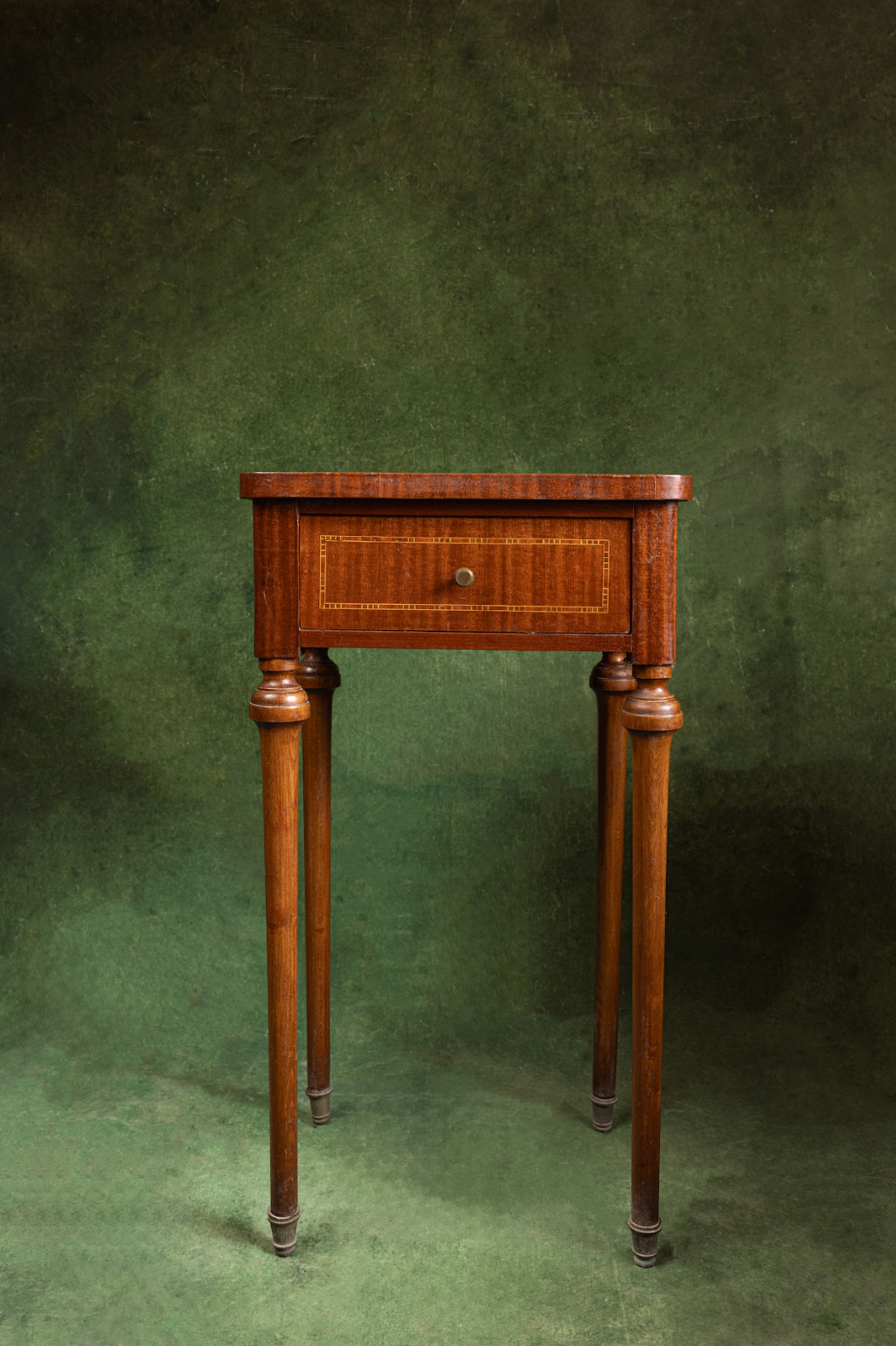 Italian Walnut Inlaid Side Table