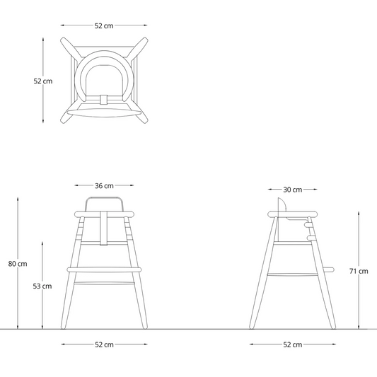 High Chair with backrest By Nanna Ditzel