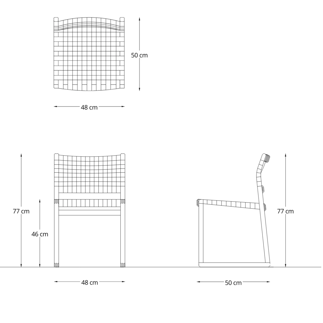 Linen Webbing Chair by B√∏rge Mogensen