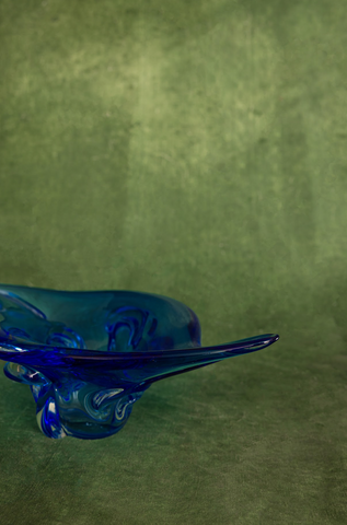 Chalet Art Glass Centerpiece Bowl in Aqua