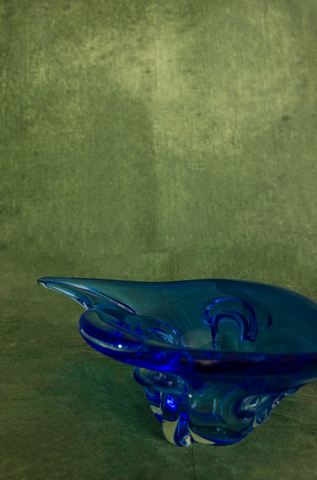 Chalet Art Glass Centerpiece Bowl in Aqua