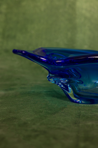 Chalet Art Glass Centerpiece Bowl in Aqua