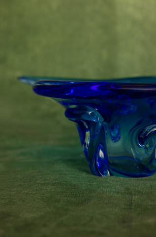 Chalet Art Glass Centerpiece Bowl in Aqua