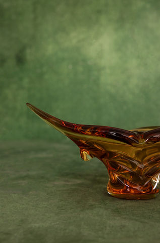 Chalet Art Glass Basket/Short Arm Gondola in Amber