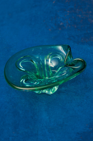 Lorraine Art Glass Glass Bowl in Emerald Green