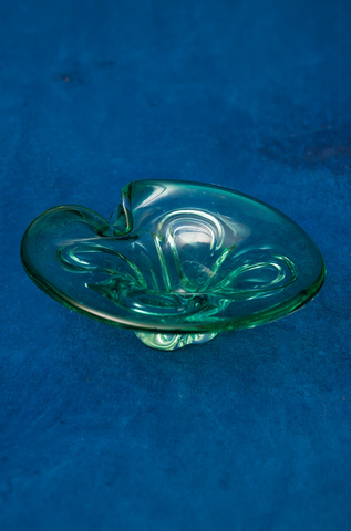 Lorraine Art Glass Glass Bowl in Emerald Green