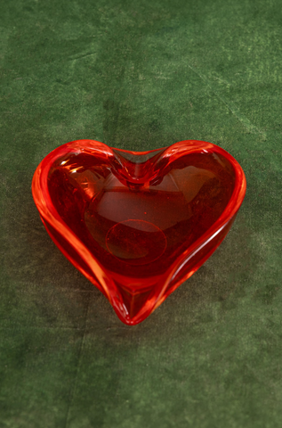 Chalet Heart Shaped Trinket Bowl/Ashtray in Bright Red