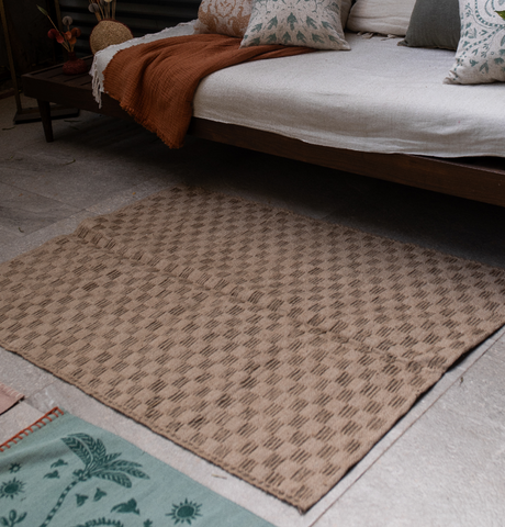 Checkered Jute Rug