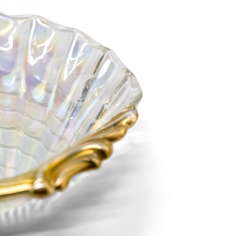 Iridescent White Carnival Seashell/Clam Plate