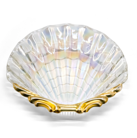 Iridescent White Carnival Seashell/Clam Plate