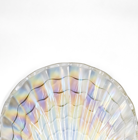 Iridescent White Carnival Seashell/Clam Plate