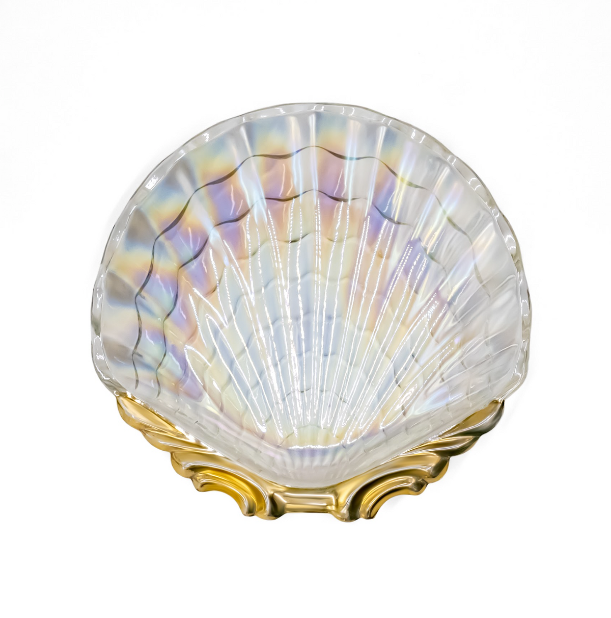 Iridescent White Carnival Seashell/Clam Plate