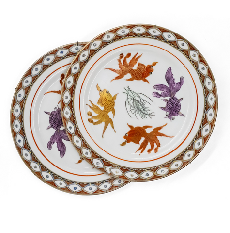 Chinoiserie Gilt Koi Plates Mini Set