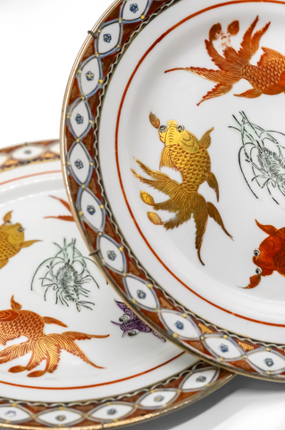 Chinoiserie Gilt Koi Plates Mini Set