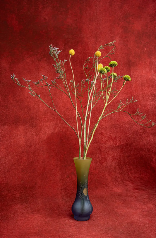 Frosted Glass Flower Vase by Ambiente Zwieswel, Germany