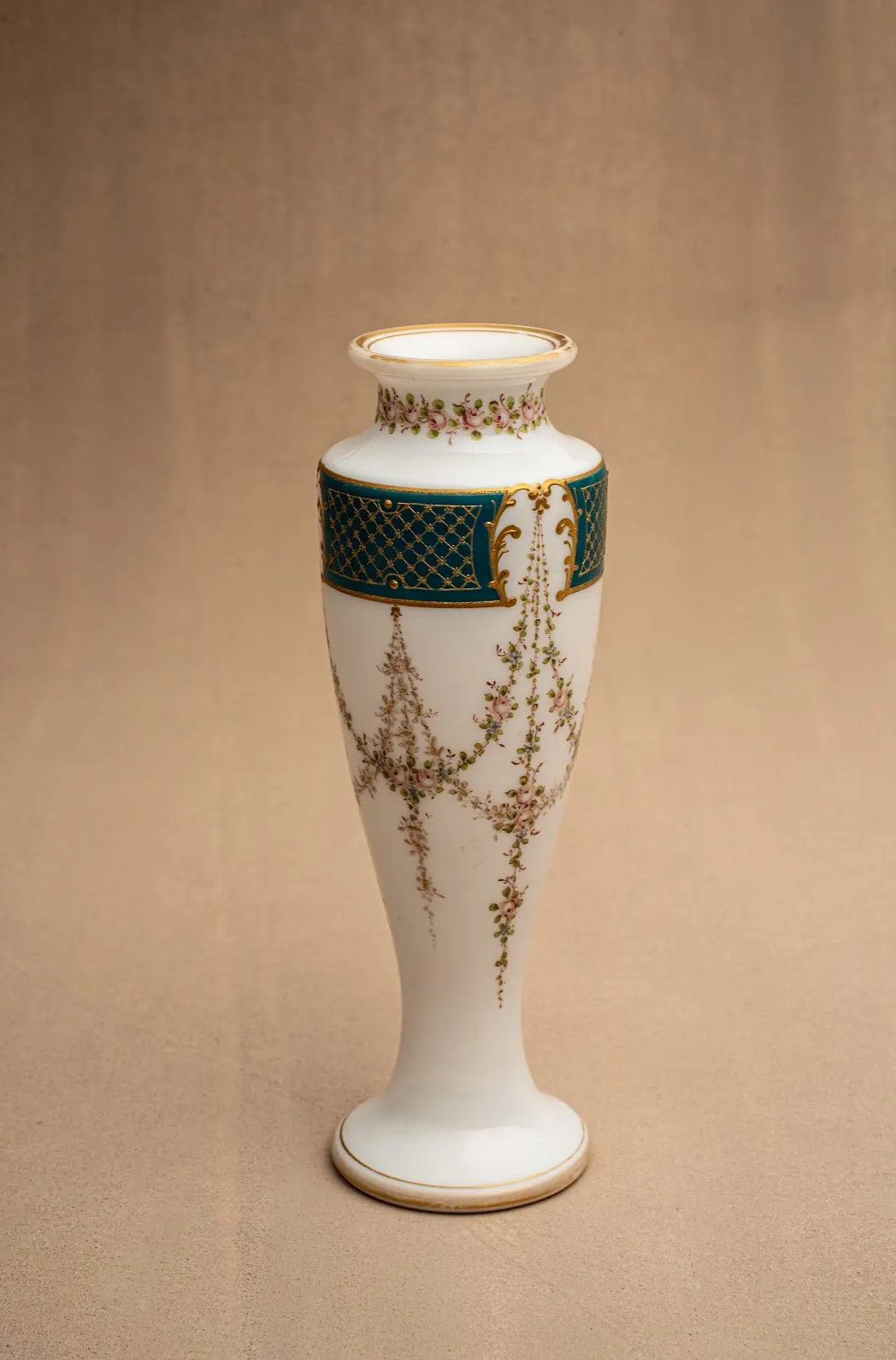 Bohemian Overlay Glass Vase, Late 19th Century